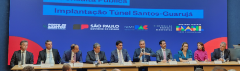 Acordo de cooperação técnica do projeto do túnel Santos-Guarujá, em Santos (SP), é assinado