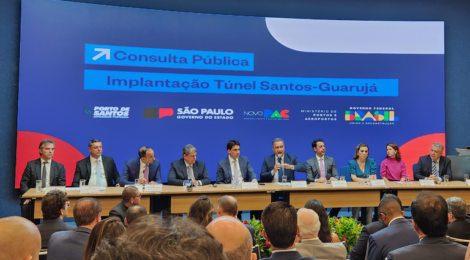 Acordo de cooperação técnica do projeto do túnel Santos-Guarujá, em Santos (SP), é assinado